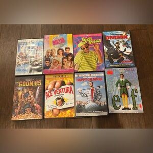 Vintage DVD Movie Lot of 8 - Happy Gilmore , The Goonies, Ace Ventura and more